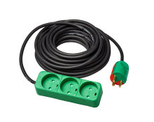 Kabelsæt med 3-stikdåse H05RN-F 10 meter